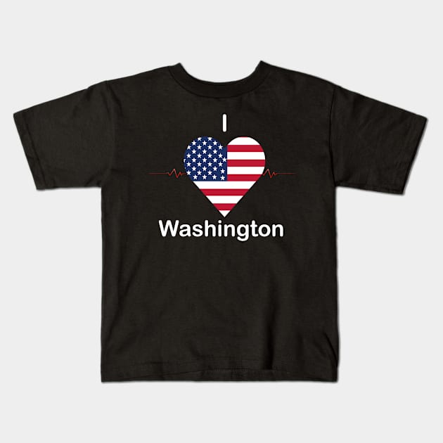 I love Washington Kids T-Shirt by FUNEMPIRE